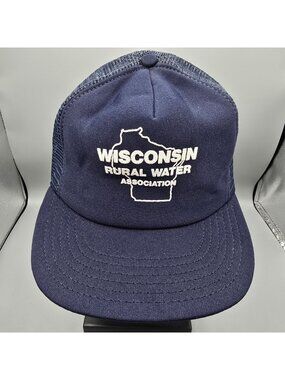 Vintage P Brand Wisconsin Rural Water Association Made in USA Mesh Trucker Hat